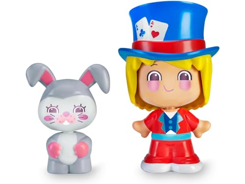 My First Pinypon - Mago y Conejito, 2 Mini Figuras de Juguete con 3 Caras Diferentes y Piezas de Cuerpo Intercambiables, para Aprender Colores y Formas, bebés a Partir de 12 Meses