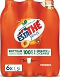 Estathé Pesca - The Freddo con Vero Infuso di Foglie di The e Succo di Pesca, Bevanda Analcolica Senza Glutine, 6 Bottiglie da 1,5 lt