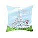 Fodera per Cuscino Cuscini Divano Bicicletta Flower Tower Velluto Morbido Decorativa Quadrati Federa con Stampa Fronte-Retro per Sedia Camera da Letto Auto Copricuscini M244 Pillowcase,45x45cm