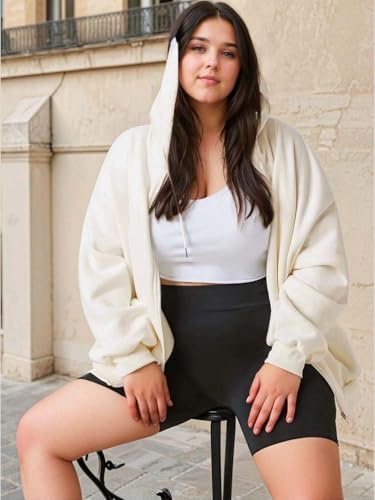 Image of KOTTY Women's Casual Zip-Up Hoodie Sweatshirt(White,S)