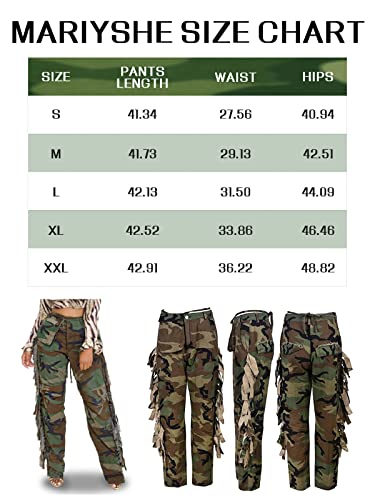 Women Camouflage Pants Camo Print Cargo Sweatpants High Waist Patchwork Straight Casual Long Trousers #TOP4