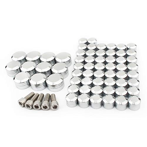 Bolt Covers Engine Head Bolts Toppers Caps Kit Aluminum For Twin Cam Softail 2007-2017 Breakout Fxsb Cvo Deluxe Fat Boy S Chrome #TOP3