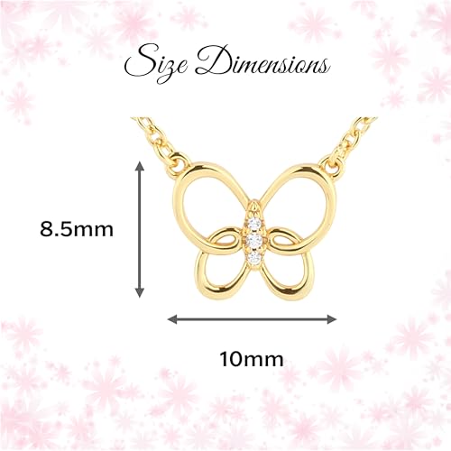 Cherished Moments Girl's Sterling Silver or 14K Gold Plated Butterfly Necklace Gift for Toddlers or Kids, 14-16 inch4