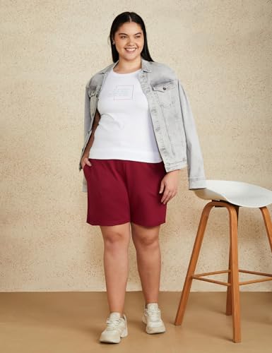 Image of Amazon Brand - Symbol Women Cotton Stretch Regular Fit Round Neck Half Sleeve T-Shirt (Available in Plus Sizes)