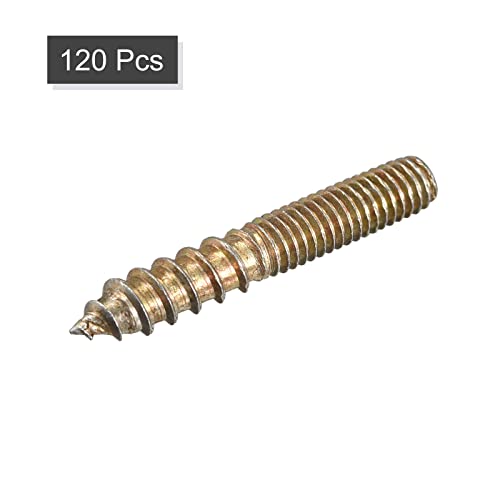 Image of uxcell M6x40mm Hanger Bolts, 120pcs Double Ended Thread Dowel Screws for Wood Furniture Connecting