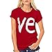 Tee Shirt Couple Love Impression Lettre Homme Femme T Shirt à Col Rond Top à Manches Courtes