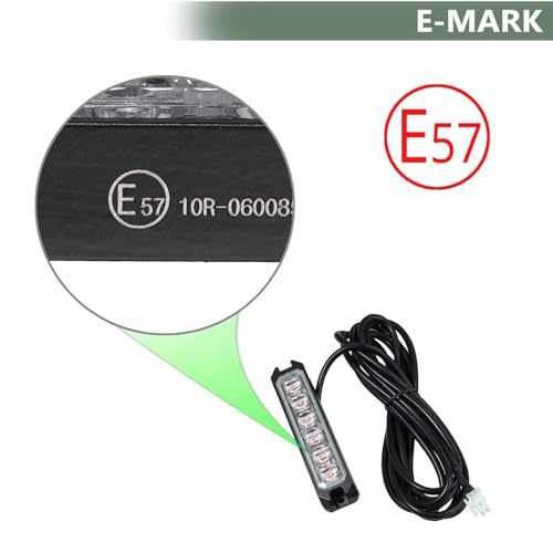 EYPINS 4X 6 LED Frontblitzer, 24W IP65 Blinklicht Warnlicht Warnleuchte Notfall Warnung Achtung Blitzer Dash Strobe Licht 8 Blinkmodi für 12/24V LKW, Truck, Traktor, Emergency, Gabelstapler | Orange