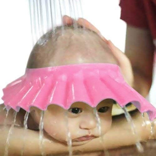 Adjustable Safe Soft Bathing Baby Shower Hair Wash Cap for Children, Baby Bath