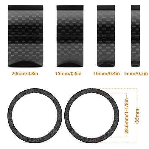 image for SANNIX 4 Pieces Bike Headset Spacers Bicycle Handlebar Carbon Fiber S