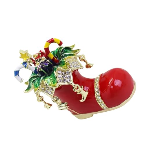 ZYKEJJDDAK Caja decorativa creativa esmaltada para botas de Navidad con amplio espacio de almacenamiento para decoración del hogar o festivales