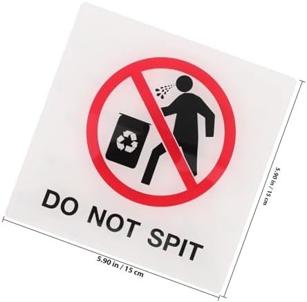 NUOBESTY Lütfen tükürmeyin çıkartma, kendinden yapışkanlı, hava koşullarına dayanıklı, kırmızı, beyaz, uyarı levhası, iç ve dış mekanlar için, banyo, yüzme havuzları ve kamusal alanlar için uygundur - Görsel 2