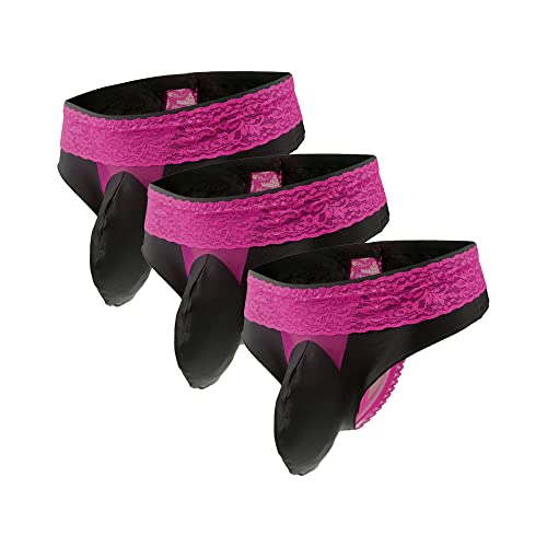 Maiyifu-GJ Men's Lace Trim Low Rise Bikini Sexy G-String Stretchy Thong Breathable Bulge Pouch Panties