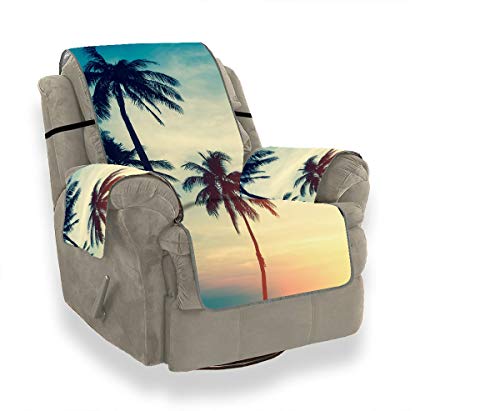 YUMOING Silhouettes of Palm Trees Against The Sky Reclining Sofa Cover Sofa Couch Cushions Chair Sofa Slipcover for 21" Sofa Protect from Kids, Dogs and Pets