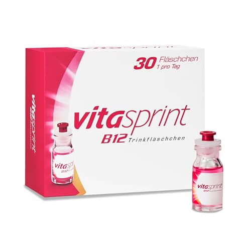 Vitasprint B12 – Vitasprint B12 Trinkfläschchen, 30 St. – Hochdosiertes Vitamin B12 mit wertvollen Eiweißbausteinen für mehr geistige und körperliche Energie. Bei Müdigkeit und Abgeschlagenheit