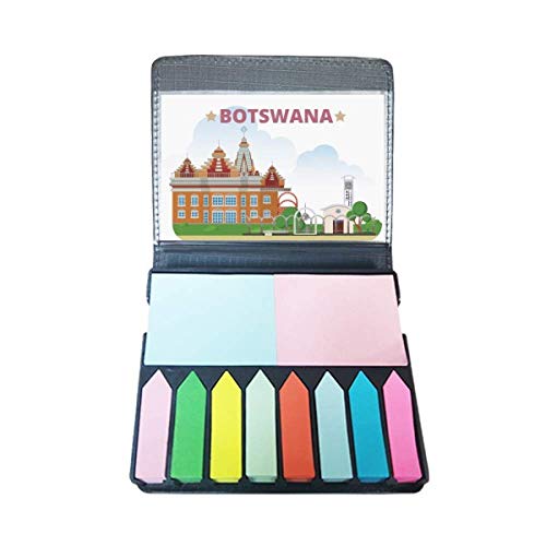 Marque-page auto-adhésif City Building Botswana avec boîte distributrice de notes