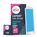 Veet Expert Cold Wax Strips, 40 Count + 4 Finish Wipes, Hair Removal Kit For Smooth Legs, Gentle Solution For Delicate Skin, Easy And Effective Use