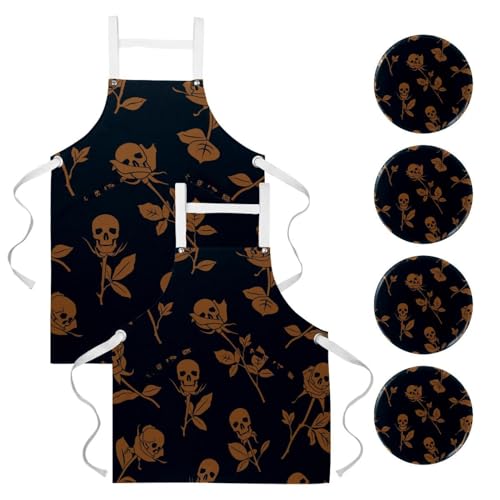 Tablier de cuisine avec broches pour nettoyage et pâtisserie lot de 2