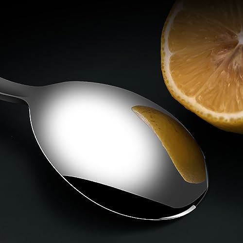 Yapullya FLOWERS Korean Soup Spoons, 18/8 Stainless Steel Long Handle 8 Inch Tablespoon thumb #2
