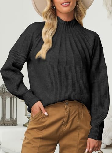 Image of Dokotoo Women's Turtleneck Oversized Sweaters Long Sleeve Pullover Knit Mock Neck Tops