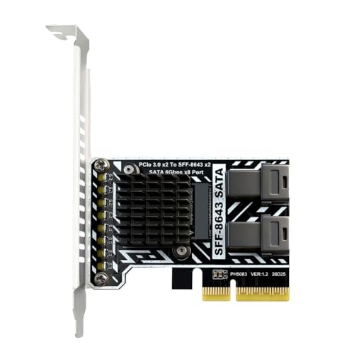 IGOHONE PCIe ���� 2 �|�[�g SFF-8643 �g���J�[�h SATA 3.0 6Gbps �R���g���[���[�A�_�v�^�[ �T�|�[�g 30TB �m�[�o�C�t�@�P�[�V���� PH5083 �t���n�C�g