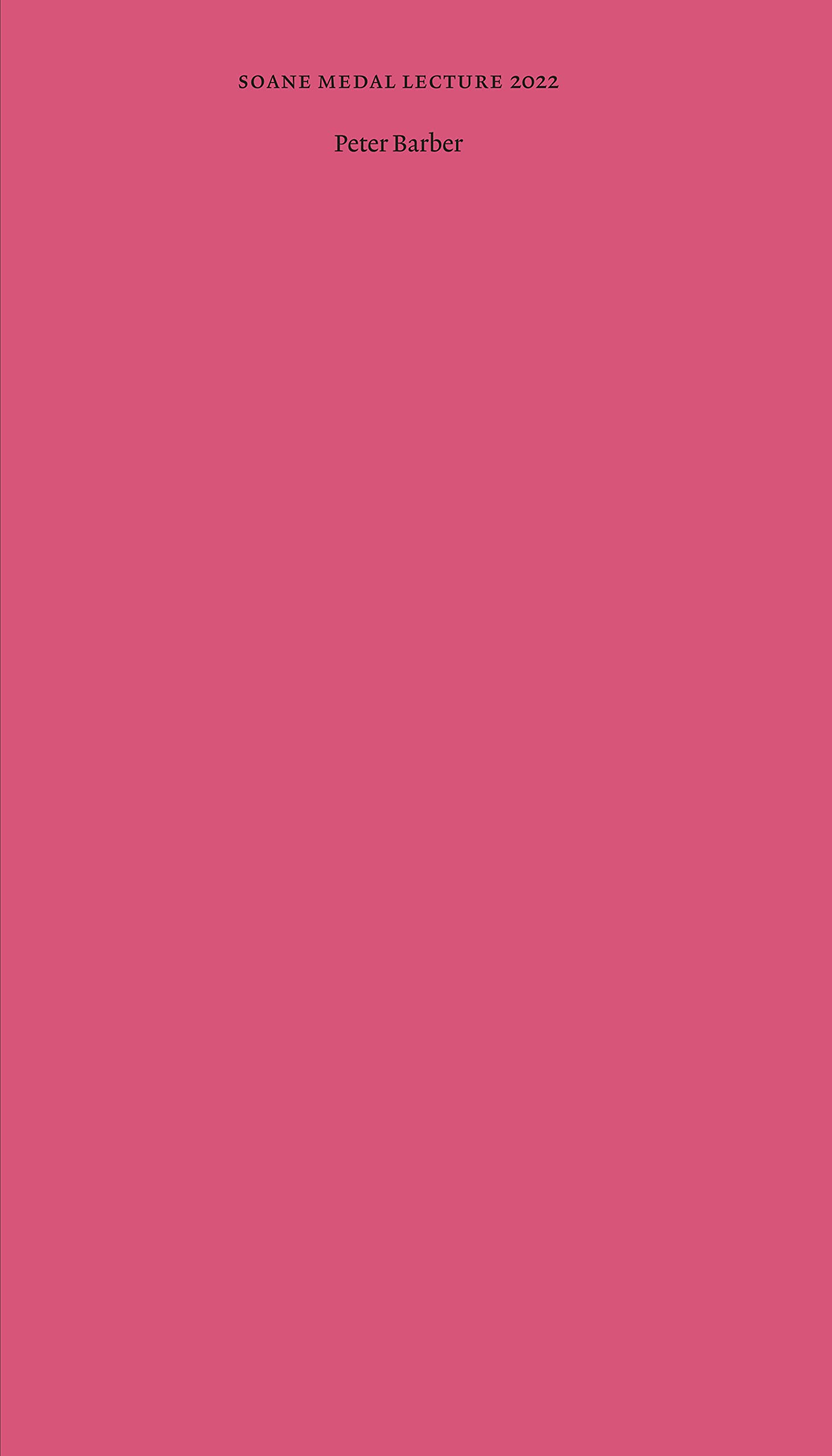 Soane Medal Lecture 2022