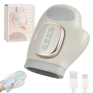 Handmassagegerät mit wärmefunktion - Wireless hand massagegerät, 3 Massagemethoden, 5 Druck und Luftdruckfunktionen, Elektrische hand massager, ideale Geschenke für Damen Herren