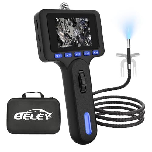 Caméra endoscopique avec lumière, caméra d'inspection 1080p avec éclairage LED à 4 Niveaux, étanche IP67, tête Mobile, 210°, Carte mémoire 32 Go Incluse pour mécanicien Automobile