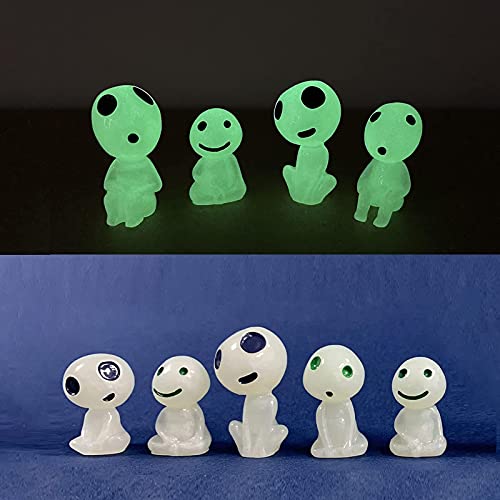 Darunaxy 20Pcs Luminous Ghost Tree Elves Miniature Garden Gnome Glow In Dark Resin Fairy Garden Accessories For Micro Landscape Outdoor Patio Terrace Balcony Yard Decoration(20Pcs Green) #TOP4