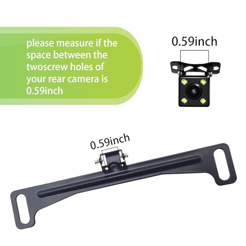 Image of 1 PC License Plate Camera Mount, Universal Car Rear View Camera License Plate Bracket, Rear View Backup Camera Kit, Back Up Camera License Plate Frame, Fit for Most Cars (Black)