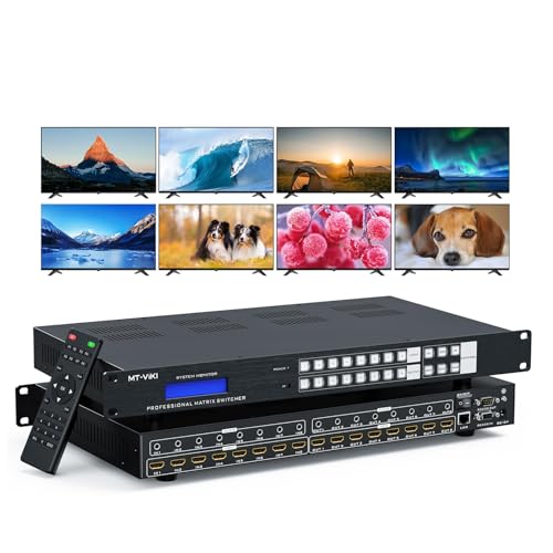 Image of MT-VIKI 8x8 8K UHD HDMI 2.1 Matrix Switcher with Audio De-embedder, 8K@60Hz and 4K@120Hz, EDID, RS232, LAN Port, APP, Web GUI (8 in 8 Out)