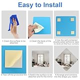 ASelected 6 Pack Self Adhesive Mirror Tiles 20x20 cm, Thickened Acrylic Tiles 2 mm Stick on Wall, Large High Clear Mirror with Stickers for Bathroom, Bedroom, Door, Home Decoration - Image 5