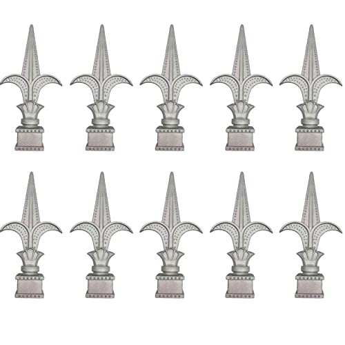 Terminali per Recinzione da 10 Pezzi, Punta di Lancia Ornamentale per Recinzione in Lega di Alluminio, Pratica per cancello Metallico in Ferro battuto da Giardino 25X25mm