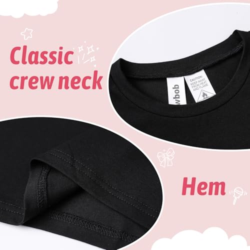 Image of Girls Cotton Long Sleeve Shirts Kids T Shirts Lightweight Breathable Casual Classic Tee Top for Children Age 3-14 Years