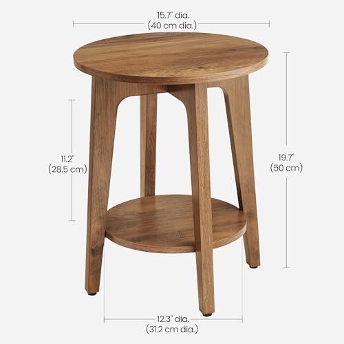 image for VASAGLE MAEZO Collection - Set of 2 Side Tables, 2-Tier Small Round En