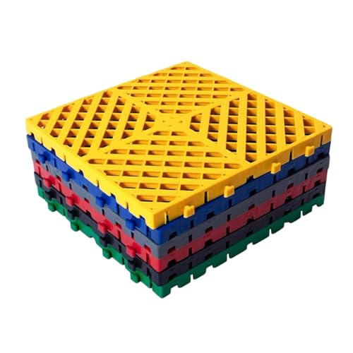 Azulejos modulares entrelazados de 40 x 40 x 3 cm para suelos de garaje, gimnasio y taller, 20 alfombrillas rojas para una fácil instalación y superficie duradera