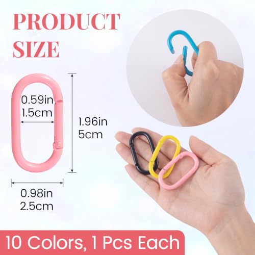 Image of Oval Spring Ring Clips, Metal Keyring Purse Clip
