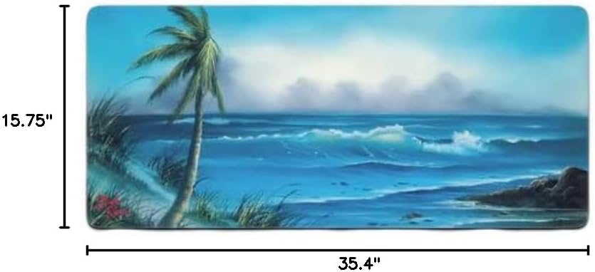Bob Ross Desk Mat for Desktop, Large Ergonomic Mouse Pad, Gaming Mouse Pad, Non-slip Deskmat, Mouse Pad For Computer, Wireless Mouse, Keyboard, Mouse pad for desk, Large Mousepad- Storm on The Horizon