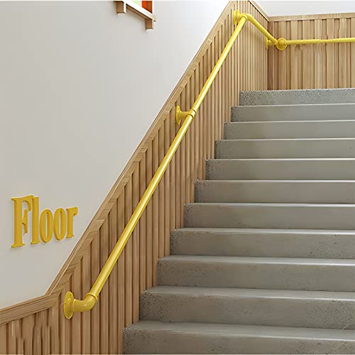 Rampe d'escalier murale en métal de 2,8 m avec finition fer forgé premium