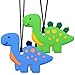 Chew Necklace for Boys and Girls - Dinosaur Chewable Silicone Pendant for Teething, Autism, Biting, ADHD, SPD, Sensory Oral Motor Aids for Kids, Chewy Toy Jewelry for Adults (Green)