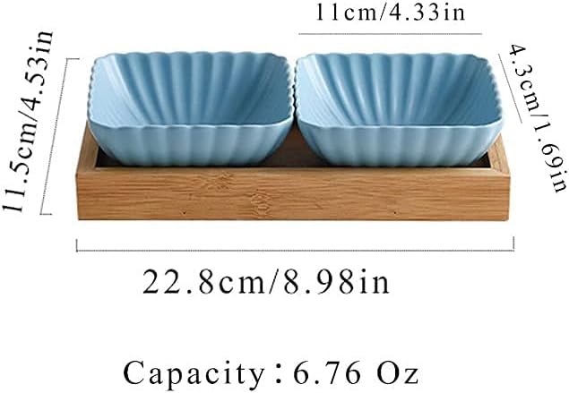 COLiJOL ソースディッシュ2コンパートメントセラミック皿トレイスナックデザートフルーツサラダボウルまたはオペツィザープレートサ