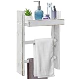 Towel Holder for Bathroom Wall with Shelf 3 Tiers Towel Racks for Bathroom Wall Mounted Storage Towel Ladder Holder with Towel Bar Towel Storage for Bathroom Towel Rack Wall Hanging Ladder Towel Rack