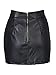 Persun Women Black Asymmetric Hem PU Skirt Black Small