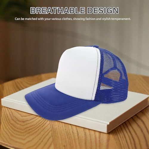 Casquette en maille polyester bleu au design unisexe et structure ajustable - 4