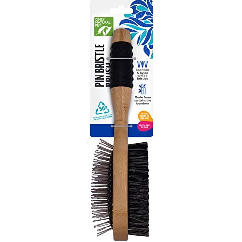 Pin & Bristle Brush with Bamboo Handle for Dogs