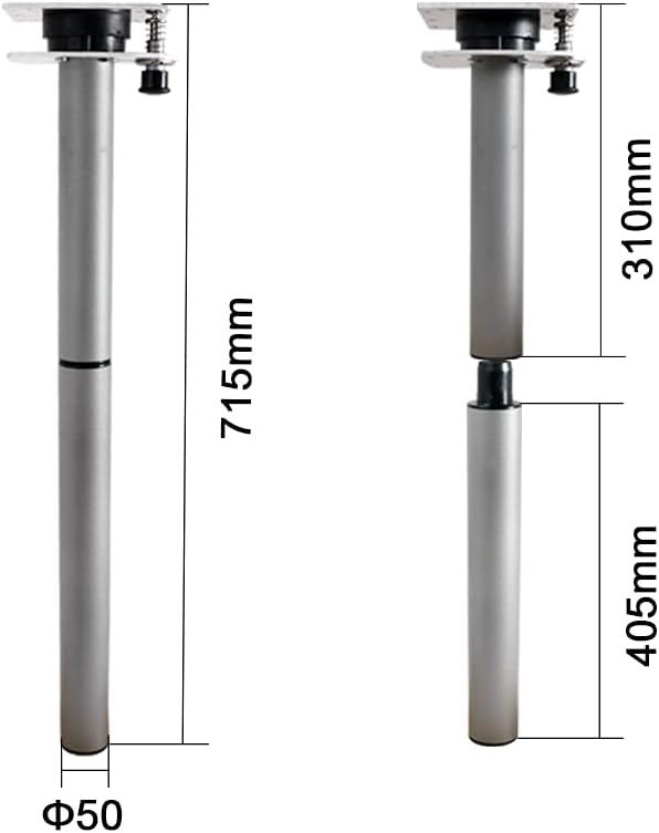 Campervan wall Table Leg with Slider and Motor Homes Double-Layer Extended Swing Table Legs with Double Table Head