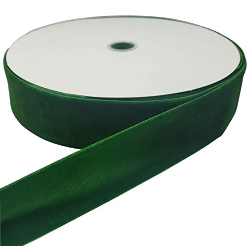 Image of 10 Yards Velvet Ribbon Spool (Green, 2 inch)
