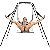 MASTER SERIES Adjustable Swing with Stand for Men, Women & Couples. Adjustable Height and Angle Sex Swing. Comfortably Padded and Strong Steel Frame. Easy to Assemble. 1 Piece, Black.