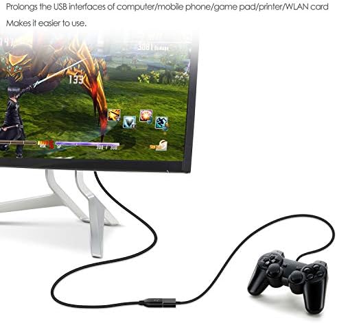 Rankie USB 2.0 Extension Cable, A-Male to A-Female, 1.8 m, Black