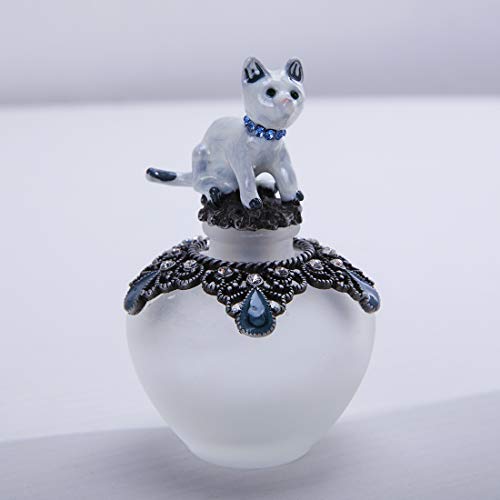 Yu Feng 40Ml Cute Cat Stopper Empty Glass Perfume Bottle Crystals Bejewelled Refillable Scent Bottle Fragrance Containers #TOP5