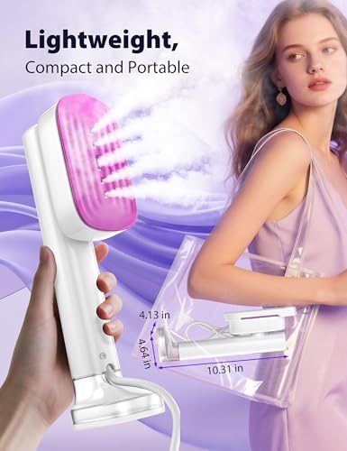 Image of Travel Steamer for Clothes with 180 ml Water Tanks,15s Fast Heat-up,24 g /min Strong Steam Performance, Portable Garment Steamer with Touch Control, LED Display, Steam Iron(White)